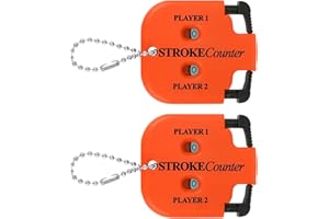 Goktvai 2pcs Golf Stroke Counters, Portable Number Shot Score Keeper with Hanging Rope Mini Square Design 2 Player Stroke Counter Clicker Accessories for Golf Training Competitions & Games Gifts