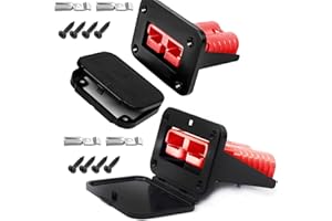 VISSQH 2 x rojo 50A Conector de Batería,600V Batería Rápida Conexión Terminal de cable de enchufe Conector de alimentación batería para coche, caravana, barco, sistemas solares(con cubierta)