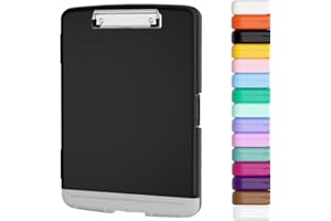 ‎PIASOENC Piasoenc Klemmbrett mit Aufbewahrung, 21,6 x 28,9 cm, Organisationsbox mit Stifthalter und A4-Papierordner, Folio und seitlicher Öffnung, flacher Clip, für Krankenschwestern, Lehrer, Größe 35,6 x 24,4