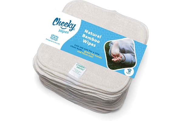 Cheeky Wipes Lot de 25 lingettes lavables en bambou pour bébé