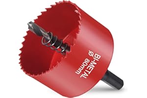 flintronic Zestaw otwornic, otwornica 80 mm, bimetal, 1 wiertło, 1 sprężyna mechaniczna, 1 klucz sześciokątny, otwornica do aluminium, drewna, płyty PCW i płyty z tworzywa sztucznego gwint 1/4