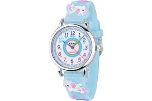 KZKR 3D Kinderuhr Mädchenuhr Sport Armbanduhr Silikon Quarz Analog Lernuhr Geschenk Uhr