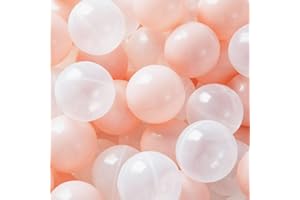 Dodozen 200 ∅ 7 cm Palle, Colorate Palle da Gioco in plastica per riempire Le Piscine di Palline per Bambini - Trasparente/Rosa