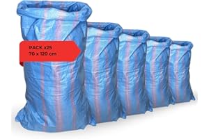 acquaverde | 25 Sacchi in Polipropilene 70x120 cm, Blu - Ideali per Raccolta di Olive, Patate e Cereali | Ottimi per Giardinaggio