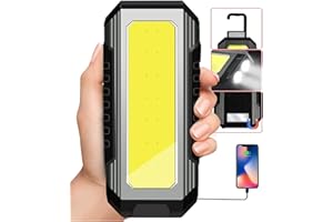 KUPRO Rechargeable LED Work Light COB Inspection Lamps Floodlight Super Bright Torch 1000 Lumen Portable Auto Repair Lights with Magnetic and Hanging Hook 7 Lighting Modes for Camping, Emergency