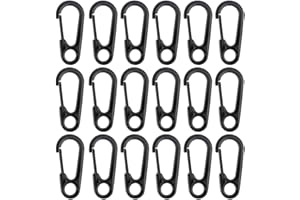 LbsAMP 20 mini moschettoni neri piccoli moschettoni portachiavi a molla per arrampicata, escursionismo, alpinismo, campeggio, viaggi, portachiavi all'aperto (31,3 × 14,3 mm)