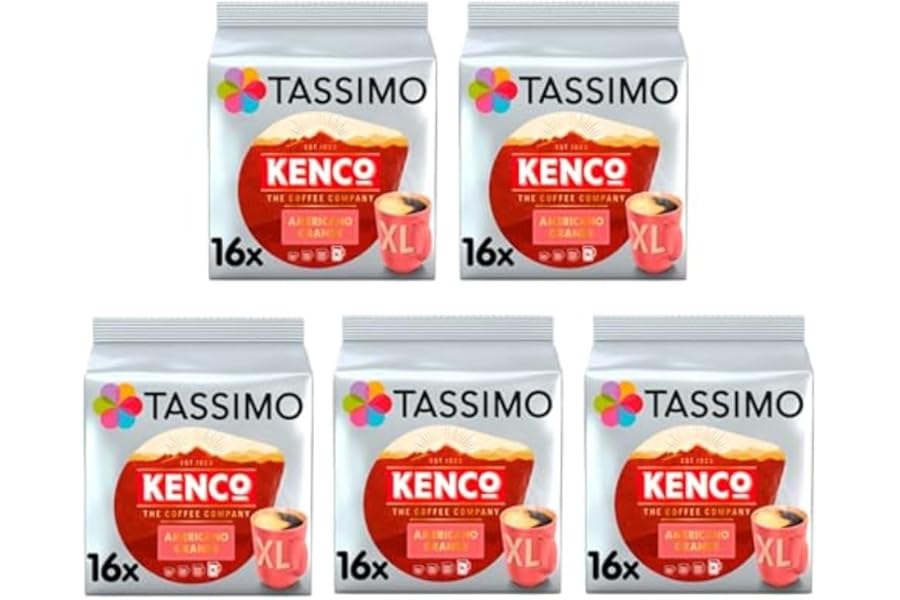 Tassimo Kenco Americano Grande XL Coffee Pods x16 (Pack of 5, Total 80 Drinks)
