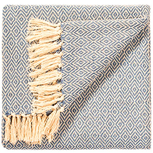 Indian Arts Fair Trade Soft Hand Woven Settee Sofa Throw Grey Large Diamond Pattern 100% Cotton 125 Indian Arts Fair Trade Soft Hand Woven Settee Sofa Throw Grey Large Diamond Pattern 100% Cotton 125