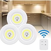 Hero 3&rsquo;l&uuml; Kablosuz LED Spot Işık Seti &ndash; Uzaktan Kumandalı, Yapışkan Bantlı, Pilli, 3W COB LED, 150 L&uuml;men, 2 Parlaklık Seviyes