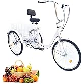 czyuRachel Adult Tricycle, 3 Rad Fahrrad Erwachsene Dreirad Shopping Cruise Trike Mit Korb