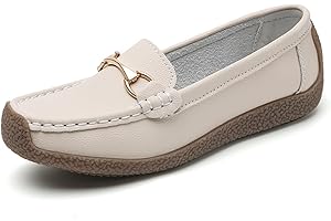 Rodawu Mocassin Femme Cuir Chaussures Bateau et Mocassins pour Femmes Confortable Loafers Plates Chaussures de Conduite Chaussures Décontractées Femmes