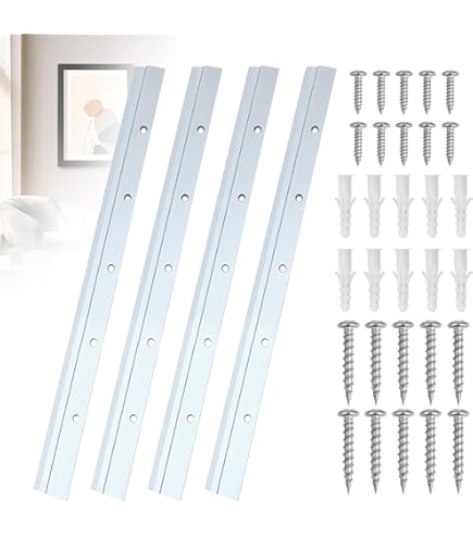 4 stuks Z-klemmen om op te hangen, 50 mm, fotohangers, zeer belastbare spiegelhanger, Franse rails, in elkaar grijpende wandmontage, fotolijsthaken voor foto