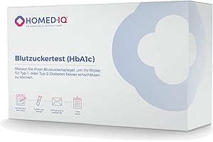 HOMEDIQ Homed-IQ Blutzucker (HbA1c) Test • Diabetes Test für zuhause • HbA1C-Wert einfach bestimmen • Professionelle Labor-Auswertung • Selbsttest für zuhause • Diabetes testen