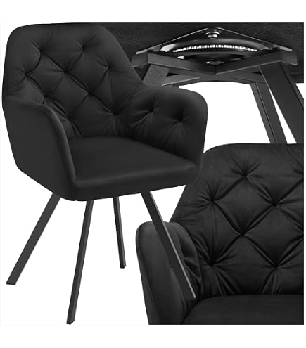 Poltrona Girevole TecTake In Velluto - Sedia Con Braccioli Imbottita, Design Moderno, Per Sala Da Pranzo, Cucina O Soggiorno, Colore Crema