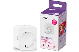 WiZ - Enchufe inteligente con medidor de consumo, Control inteligente a través de Voz/App, compatible con Alexa y Google Home y Tecnología SpaceSense