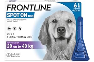 FRONTLINE Spot On Flea & Tick Treatment for Large Dog (20-40kg) 6 Pipettes