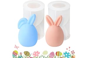 ADLUH 2 Stück Silikonform Ostern, Silikonform Hase, 3D Osterhase Kerzenformen Seifenform, DIY Ostern Seifenform Silikonform, Silikonform Osterhase für Kuchen, Schokolade, Seife, Wachskerzen, Ostergeschenke