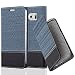 Produktbild Samsung Galaxy S6 Hülle in DUNKEL BLAU SCHWARZ von Cadorabo - Handyhülle im Stoff Design mit Magnetverschluss Standfunktion Kartenfach für S6 Case Cover Schutzhülle Etui Tasche Book Klapp Style