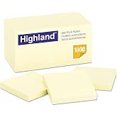 Highland notlar, 3 x 3 in&ccedil;, sarı, 18-ped/Paket