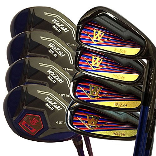 Generic-Japan-WaZaki-Black-Finish-WL-IIs-4-SW-Combo-Hybrid-Irons-USGA-R-A-Rules-Golf-Club-Set-Headcoverpack-of-16Regular-Flex