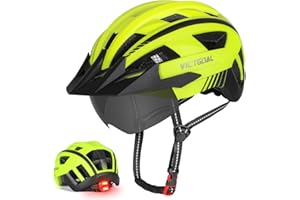 ‎VICTGOAL VICTGOAL Fahrradhelm Mountainbike Helm mit magnetischem Visier Abnehmbarer Sonnenschutzkappe und LED Rücklicht Radhelm Rennradhelm für Erwachsenen Herren Damen