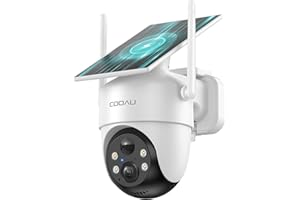 COOAU Solar Security Cameras Wireless Outdoor – Low-Light Rechargeable​​, Easy to Install, 2K 360° Camera for Home Security, Surveillance Cam with AI Smart Detection, Wi-Fi 6, Color Night Vision, IP66