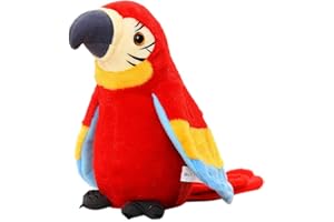 iEasey Lustiges Sprechender Papagei Kuscheltier Nachsprechendes Plüschtier Wiederholenfunktion Talking Plüsch Spielzeug für Kinder Kuscheltier mit den Flügeln Winken Plüschvogel
