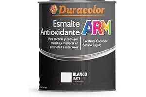 PD DURACOLOR Esmalte Antioxidante ARM - Color Blanco Mate - 4 Litros - Superficie Exterior e Interior - Acabado Mate y de Rápido Secado - Excelente Dureza y Resistencia - Duracolor