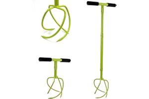 Crystals Manual Twist Tiller – Heavy Duty 900mm Hand Soil Cultivator & Garden Rotavator for Aerating Soil, Planting, Post Hole Digging, Fertilizer Mixing & Ice Hole Drilling