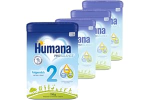 ‎HUMANA Humana PROBALANCE Folgemilch 2, nach dem 6. Monat, Babynahrung im Anschluss an das Stillen oder einer Anfangsnahrung, ideal zum Zufüttern oder als alleinige Milchnahrung, 4 x 750 g