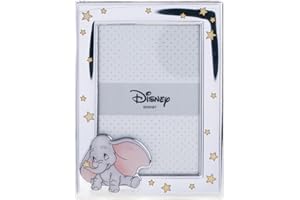 VALENTI & CO. – Disney Baby – Dumbo – Marco de fotos de plata para niños, regalo bautizo, nacimiento o cumpleaños (9 x 13 cm)