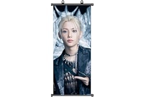 BESOISER Stray Kids - Poster Stray Kids Felix - Tableau à rouler - Article de fan de StrayKids Felix Scroll - Décoration d'anniversaire - Tissu pour décoration murale - 70 x 30 cm