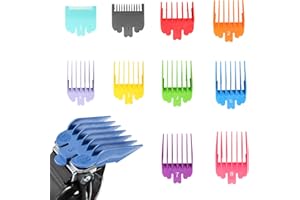 BOTUK 10Pcs Durable Hair Clipper Limit Comb Easy to Install Multicolor Clipper Guards Glides Quickly and Efficiently On Hair for Hair Clippers and Trimmers for Hairdressing Salons and Home