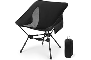 ‎SHANNA SHANNA Portabler Campingstuhl Faltbar Angelstuhl: Leichter Höhenverstellbarer Camping Stuhl Stabile Unterstützung Bis Zu 150 Kg mit Seitentaschen Ideal für Outdoor-Reisen, Parks, Angeln