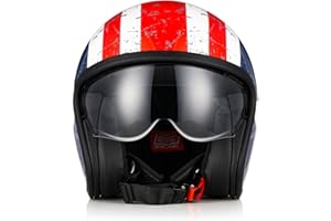 ORIGINE Casco moto Jet Casco da scooter con visiera omologata ECE 22-06
