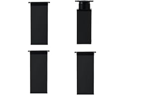 PUTOAHAO 4 Pied de Meuble,Pieds de Meuble Aluminium,Pied Meuble Carre 40X40 mm,Pied Reglable pour Meuble,Pied de Meuble Reglable,Pieds pour de Meuble Cuisine Armoires Table Réglables (Noir,8 cm)