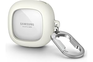 SURITCH Przezroczyste etui kompatybilne z Samsung Galaxy Buds 2 / Buds Live/Buds 2 Pro/Buds Pro/Buds FE pokrowiec ochronny przenośny futerał z brelokiem do Samsung Galaxy Buds 2 białe