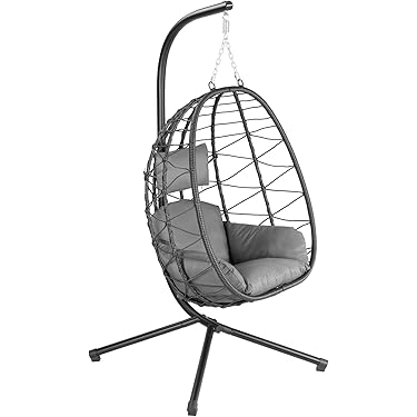 Outsunny ergonomische schommelstoel, comfortabele swingstoel, perfect voor buitengebruik, zwart