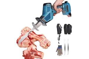 BRIGHTFOOTBOOK Sega per ossa elettrica da 21 V, sega per carne a batteria da 3,0 mAh, sega per ossa con motore senza spazzole durevole per zamponi di maiale, ossa di manzo, costolette di agnello,2Battery