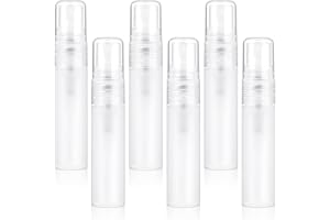 Molain 6 stycken minisprejflaskor, 5 ml transparent miniparfym, påfyllningsbar, minisprayflaskor, transparent, bärbar plastparfymflaska, parfymsprejflaska, tom för resor, utomhus, kontor