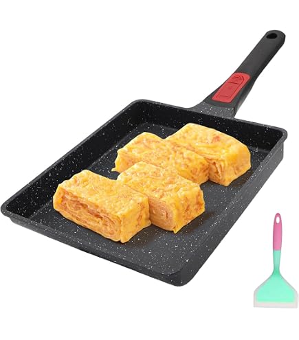 Poêle à Omelette Japonaise En Fonte – Tamagoyaki, Poignée En Bois Anti-brûlure, Compatible Induction, Gaz, Halogène - 9