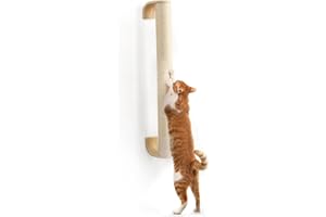 FUKUMARU Cat Wall Scratcher, 28" Wall Mounted Kitten Scratching Post, Sturdy Sisal Climbing Tree for Indoor Cats