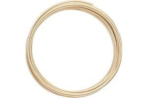 Vaessen Creative Fil Aluminium 5 m x 2 mm - Fil Métallique Light Gold (Doré) - Fil de Fer Souple pour Loisirs Créatifs, Perlage et Fabrication de Bijoux