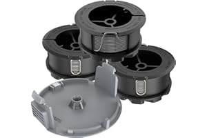TRUSTLIONTEK Fadenspulen, kompatibel mit BOSCH UniversalGrassCut 18 18-26 18-260, austauschbar mit F016800570 Ersatzspule. (3 Fadenspulen, 1 Trimmerabdeckung)