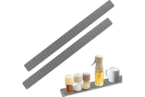 ELEPRUC Pack of 2 Narrow Silicone Drying Mat, Dish Drying Mat, Silicone Slim Grey, Kitchen Sink Splash Guard, Dish Drying Mat, Bar Mat for Kitchen, Restaurants and Bathroom