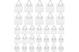 XIAOXIAOZHIJIA 30 Pièces Crochet Adhesif Mural , Accroche Tableau Adhesif Invisibles, Attache Murale sans Percer, Fixation Cadre sans Percer pour Photos Tableaux Art