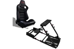 M MODAUTO MODAUTO Cockpit SimRacing, Soporte de Simulacion, Estructura de SimRacing+Asientos Opcional, Compatible con Logitech,Fanatec,Thrustmaster.