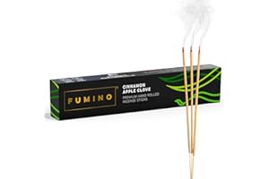 Fumino Incenso Bastoncini Freschi Fatti a Mano Fragranza Cannella Mela Chiodi di Garofano - Incensi Naturali - 1 Scatola, 14 Bastoncini (15g) - Masala, Agarbatti Profumati Rilassanti per Meditazione
