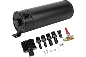 Keenso Serbatoio di Raccolta Olio, Serbatoio Universale a 2 Porte Serbatoio di Raccolta Dell'olio Separatore di Olio Kit (Nero)