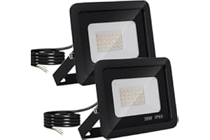 ‎MILLE LUCCIOLE Mille Lucciole LED Strahler 20W,LED Strahler Außen 2000LM,LED Scheinwerfer 24 LED IP65 Wasserfest,LED Außenstrahler 4500K Neutralweiß,LED Scheinwerfer 230V für Garage,Garten【2 Stück Schwarz】